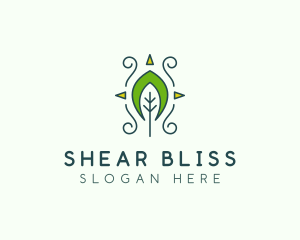 Eco Organic Tribal Leaf logo design