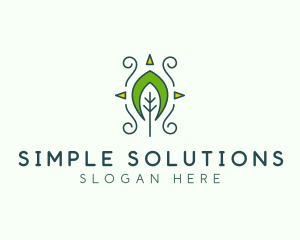 Eco Organic Tribal Leaf logo design