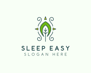 Eco Organic Tribal Leaf logo design