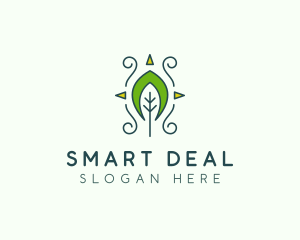 Eco Organic Tribal Leaf logo design