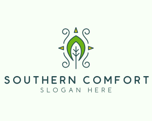 Eco Organic Tribal Leaf logo design