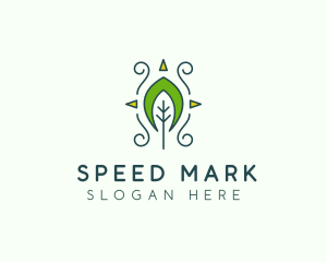 Eco Organic Tribal Leaf logo design