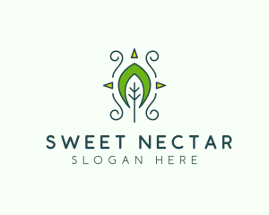 Eco Organic Tribal Leaf logo design