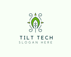 Eco Organic Tribal Leaf logo design