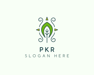 Eco Organic Tribal Leaf logo design