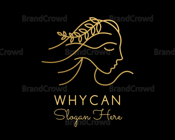 Gold Woman Beauty Logo