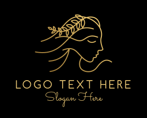 Massage - Gold Woman Beauty logo design