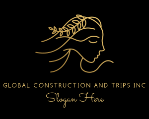 Hair Product - Gold Woman Beauty logo design
