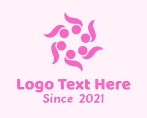 Organic - Pink Wellness Flower logo design