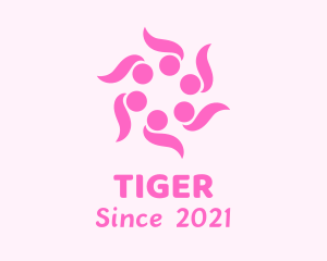 Botanical - Pink Wellness Flower logo design