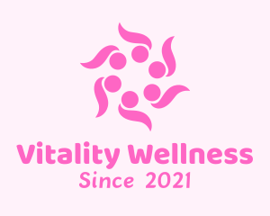 Pink Wellness Flower logo design