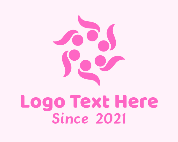 Studio - Pink Wellness Flower logo design