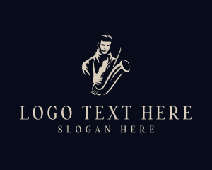 Instrumentalist - Saxophone Jazz Musician logo design