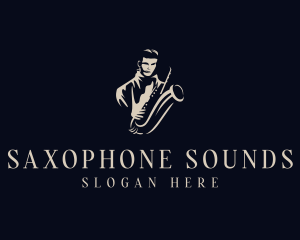 Saxophone - Saxophone Jazz Musician logo design