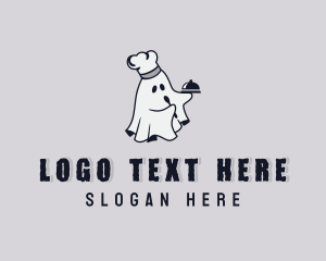 Haunted - Spooky Chef Ghost logo design