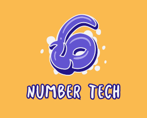 Number - Blockbuster Graffiti Number 6 logo design
