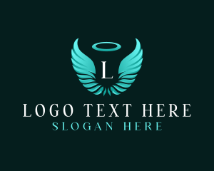 Halo - Spiritual Angel Wings logo design