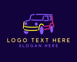 Road Trip - Auto Neon Car logo design