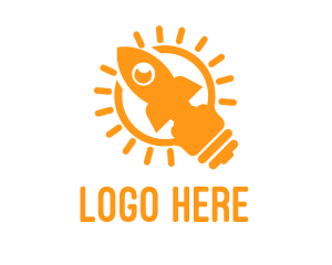 Sunshine - Yellow Rocket Lamp logo design