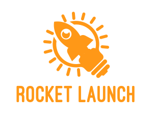 Rocket - Yellow Rocket Lamp logo design