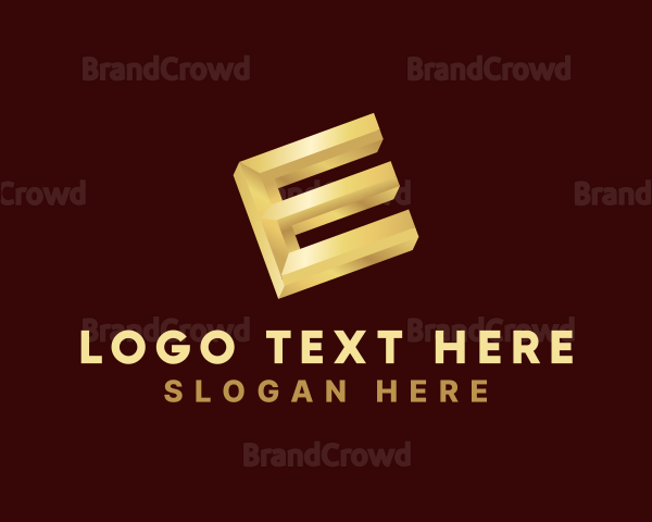 Luxury Gold Business Letter E Logo