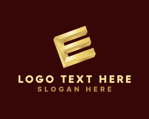 Bank - Gold Letter E logo design