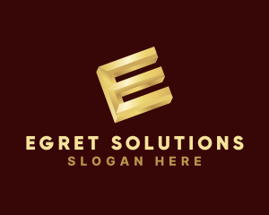 Gold Letter E logo design