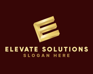 Gold Letter E logo design