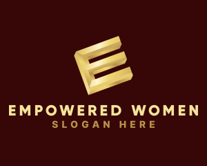 Gold Letter E logo design