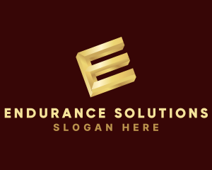 Gold Letter E logo design