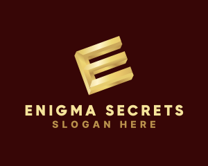 Gold Letter E logo design