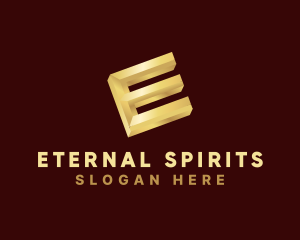 Gold Letter E logo design