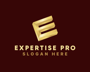 Gold Letter E logo design