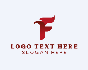 Falcon - Eagle Wings Letter F logo design