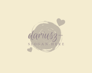 Heart Brush Wordmark Logo