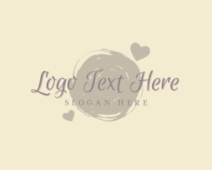 Heart Brush Wordmark Logo