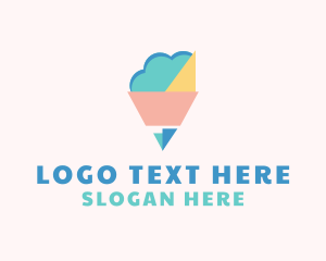 Writer - Colorful Cloud Pencil logo design