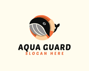 Lifeguard - Life Buoy Whale logo design
