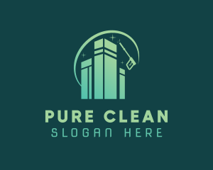 Green Building Pressure Washer logo design