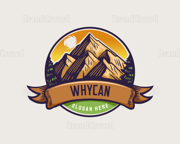 Mountain Hiking Peak Logo