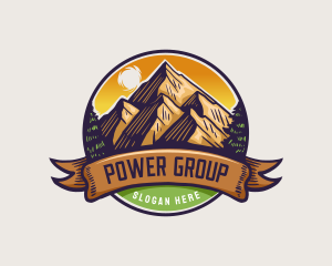 Backpacker - Mountain Hiking Peak logo design