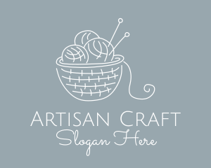 Knitting Needle Yarn logo design