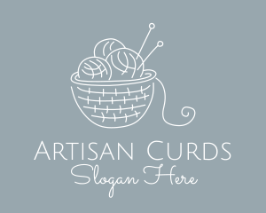 Knitting Needle Yarn logo design