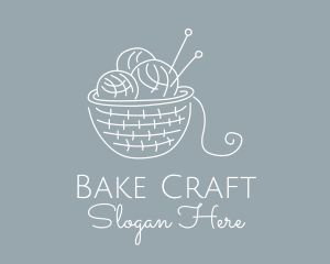 Knitting Needle Yarn logo design