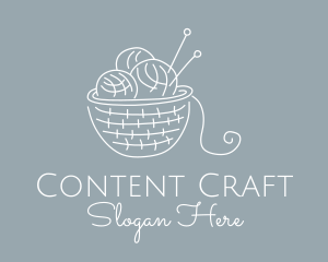 Knitting Needle Yarn logo design