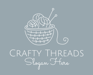 Knitting Needle Yarn logo design