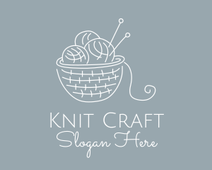 Knitting Needle Yarn logo design