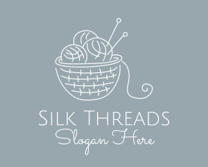 Knitting Needle Yarn logo design