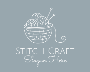 Knitting Needle Yarn logo design