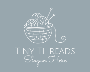 Knitting Needle Yarn logo design